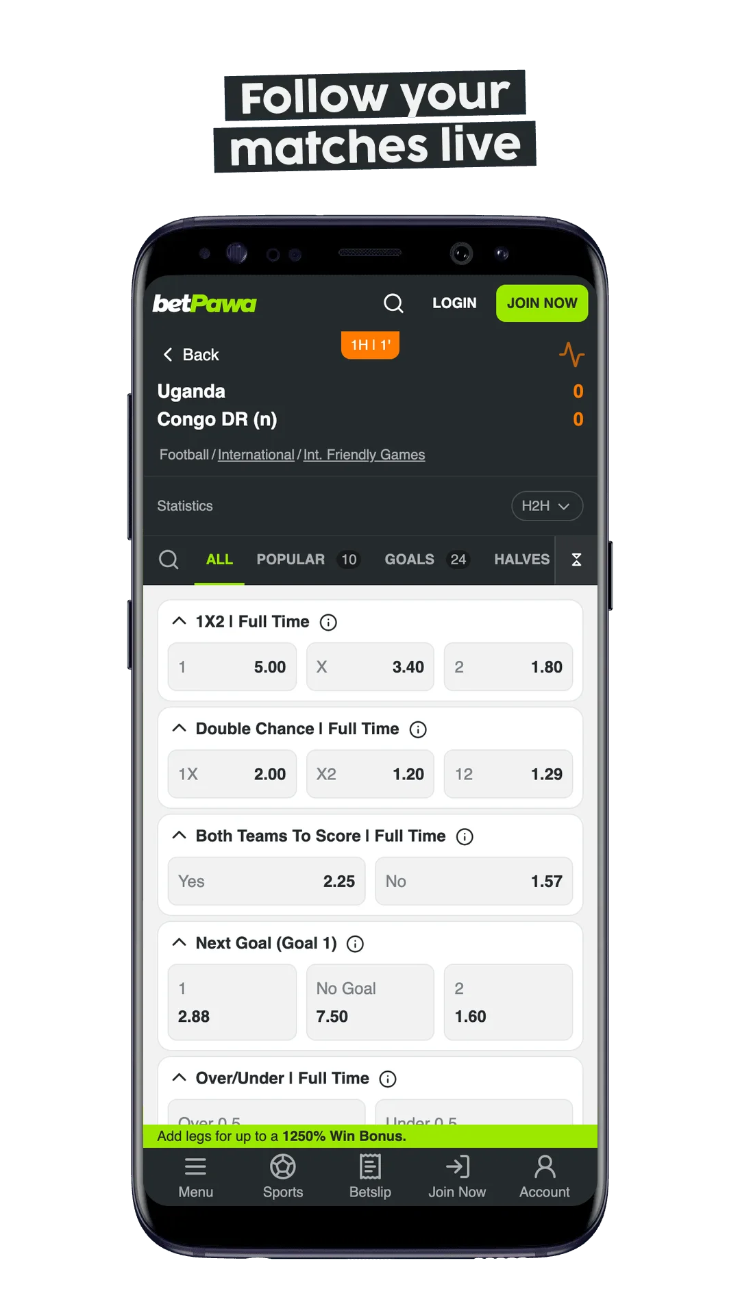 betPawa mobile app screenshot